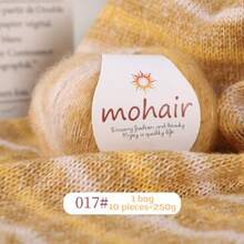 250g/Packung, 10 Stücke Farbverlauf Mohair Garn Kugeln, Zebra gestreifter Stil, DIY Strickmaterial für modische Hohlpullover, Schals, Mützen, Schals