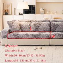1pc All Season Jacquard Plush Anti-Slip Sofa Cushion Cover, Soft & Skin-Friendly Modern Minimalist Style, Pet-Proof Elastic Sofa Slipcover, Suitable For L-Shaped Combination Sofa And 1/2/3/4 Seat Sofa (Sold Individually) - Grey - View 13