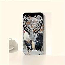 [Teléfono] Funda con diseño de gallo, estilo moderno y divertido, ideal para hombres y mujeres - Negro - Ver 2