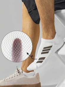 5双装经典简约撞色条纹短袜，保护双脚，防摩擦设计，柔软舒适，吸湿排汗，透气防臭，男士运动休闲百搭短袜