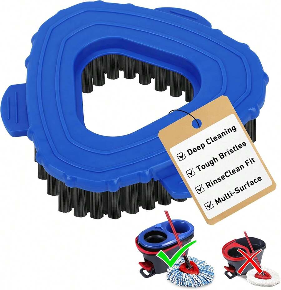 Spin Mop Scrub Brush Head Replacement For O Cedar RinseClean 2 Tank System \U2013 O Ceda Scrub Brush Attachment 2 PC, Oceda Scrubber Mop Head For Bathroom, Kitchen, Tile And Floor Cleaning