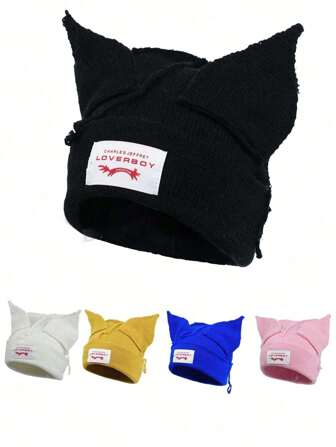 Bonnet de mode mignon de couleur unie, polyvalent, bonnet tricoté sans bord pour hommes et femmes, accessoires de printemps/automne