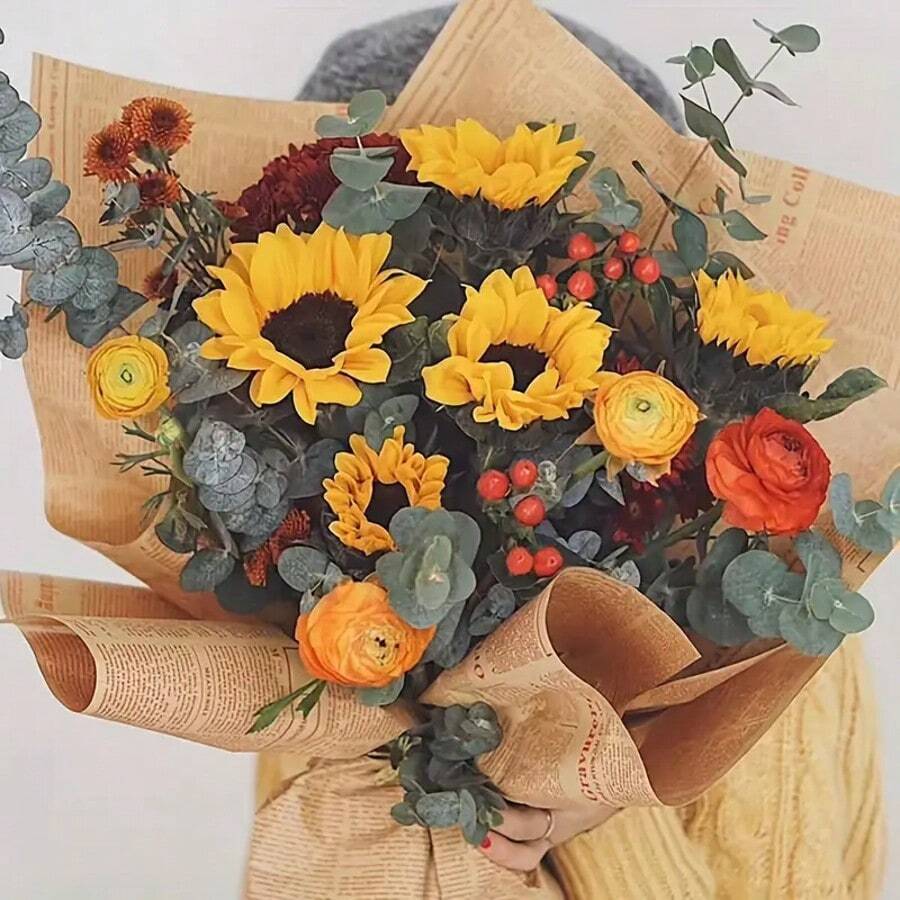10 Sheets Vintage Nostalgic English Newspaper Kraft Paper, English Newspaper, Gift Bouquet Wrapping Paper