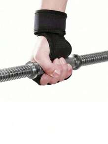 1 Pair Unisex Fingerless Sports Gloves For Weightlifting, Gym Fitness Training With Hook & Loop Fastener