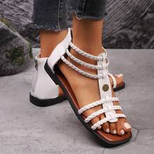 Women's Flat Gladiator Sandals, Women's Elegant Sandals, Women's Flat Woven Sandals