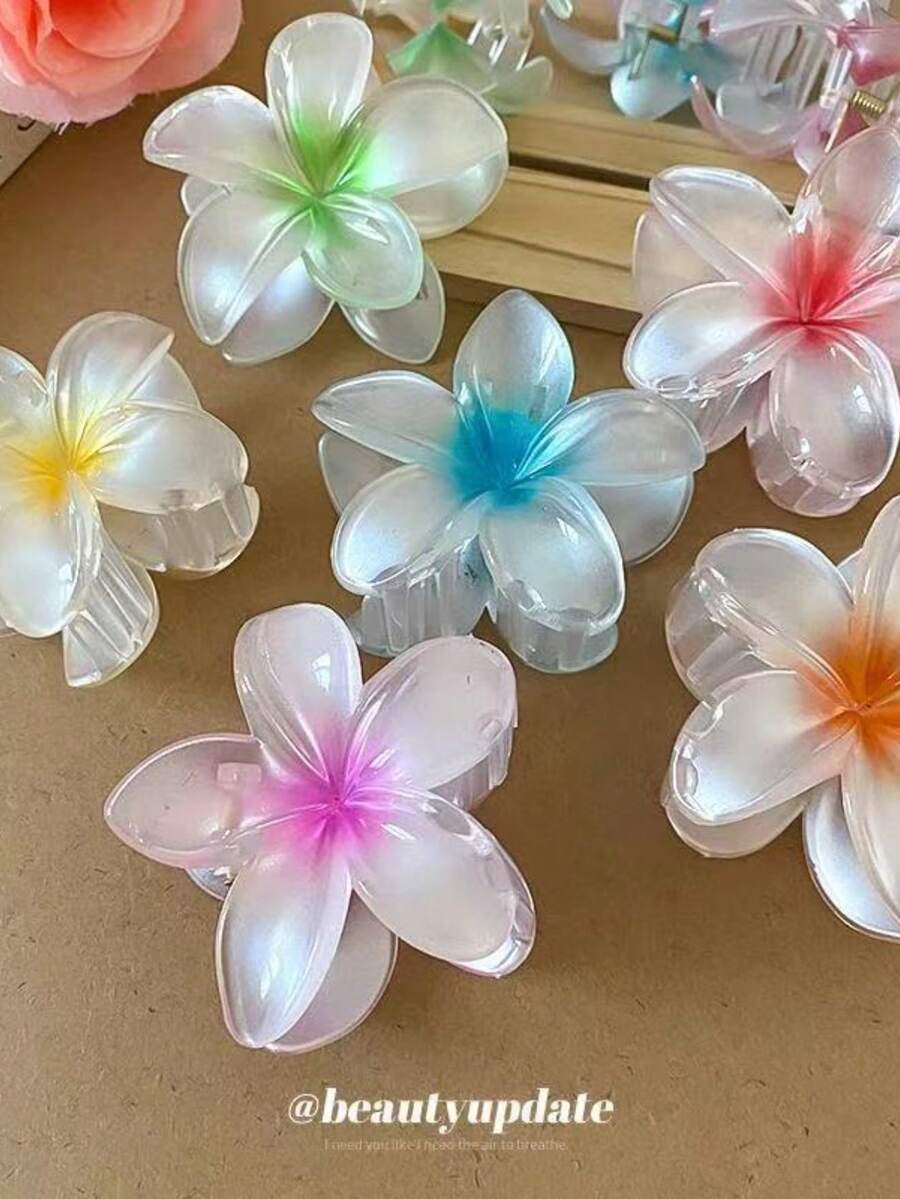 1/3/6/12 Kit Summer Flower Clip Large Hair Clips Beach Holiday Flower Barrettes - 彩色 - 查看 1