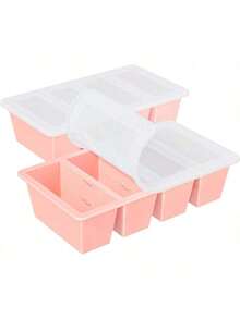 Silicone Freezer Tray For Sauce Cube: Silicone Freezing Tray For Broth Soup Storage - Freeze 250mL 125mL Souped Portion - 粉色 - 查看 1