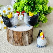 1 Peça, Ornamentos de Galinha Mãe e Filhote, Ornamentos de Resina de Animal Galinha, Ornamentos de Jardim, Ornamentos de Pátio, Decorações Externas, Ornamentos de Ação de Graças, Ornamentos de Reconhecimento de Animais.