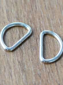10 vòng kim loại hình chữ D, dùng để làm ví, khóa kim loại hình chữ D, dùng cho dây đeo, thắt lưng, ví, đồ thủ công, vòng cổ thú cưng, phụ kiện phần cứng ba lô - Bạc - Xem 3