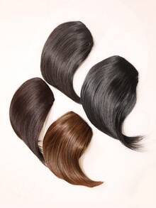 Extensions per capelli con frangia laterale per donne, molletta doppia per capelli lisci spessi, frangia sintetica finta, adatta per coprire la fronte e per acconciature quotidiane e da festa