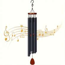 26" Deep Tone Aluminum Wind Chimes - Rich, Soothing Sounds For Outdoor Spaces - Perfect For Porch, Garden, Patio Decor, Ideal Gift For Mom, Grandma, Friends And Family, Easy To Hang, Durable, Weather-Resistant