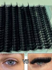 210pcs Fluffy Eyelash Clusters, 180DD Curl, 8-16mm, Suitable For Beginners, Create Voluminous Curled Captivating Lashes - Black - View 2