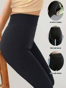 黑色保暖打底裤，高弹保暖裤，冬季无缝保暖紧身裤，男士连裤袜，高腰踩脚保暖裤，带保暖内衬，秋冬保暖裤，女士过膝袜，大码打底裤，长袜保暖裤，带保暖内衬保暖紧身裤，重量约80克/220克/320克或2.8盎司/7.7盎司/11.29盎司 - 黑色 - 查看 4