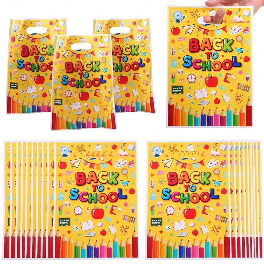 30 piezas Bolsas de regalo para volver a la escuela, suministros de empaquetado de obsequios de fiesta, bolsas de plástico para empaquetar regalos, suministros de envoltura de regalos, bolsas de tela, bolsas de almacenamiento, suministros de fiesta de vacaciones, suministros de empaquetado de fiesta de cumpleaños