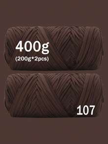 1/2pcs Premium T-Shirt Yarn - 200g/Pc High Elastic Cord Yarn, Soft & Stretchy Polyester Yarn For Vibrant Crochet Projects, Ideal For Home Decor DIY Crafts Like DIY Weaving, Crochet Projects, Handmade Weaving Bags, Baskets, Blankets, Mats, Shoes, Slippers, Cushions, And Dolls, Multicolor Yarn, Polyester Yarn, Acrylic Yarn, Knitting Accessories,