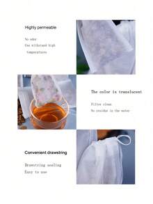 100/200PCS Non Woven Drawstring Tea Bag Disposable Tea Bag Vanilla Bag Soup Bag Used For Brewing, Cooking Kitchen Tools Back To School