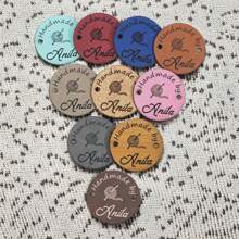 5 Packs, Custom Clothing Labels, Personalized Clothing Labels, Personalized Leather Labels, Custom Faux Leather Item Labels, Personalized Faux Leather Item Labels With Rivets, Suitable For Knitting And Crochet Projects, Personalized Labels, Gifts For Mom, Sewing, Gifts For Craft Lovers