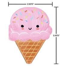 10 Pack Ice Cream Cone Shaped Note Cards With Envelopes, Sweet Dessert Themed Stationery For All Occasions, Fun Blank Cards For Thank You Notes, Invitations, Birthday Greetings, Party Favors, Cute Gift Idea