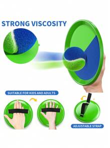 TEMI Outdoor Double Ball Games - 2 Rackets 2 Hard Balls For Kid Aged 3-10, Toss And Catch Ball Game - Backyard, Beach, Birthday Party, Develop Hand-Eye Coordination And Movement Skill,Birthday Christmas Gift