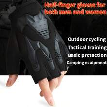 زوج من قفازات الدراجة نصف الأصابع للجنسين، تصميم قماش شبكي قابل للتنفس وملائم للاستخدام العسكري والخارجي، مقاوم للانزلاق، مع تصميم مريح وحزام معصم قابل للتعديل - راحة اليد معززة مناسبة لركوب الدراجات BMX والدراجات الجبلية والطرق السريعة والتسلق الجبلي - باللون الأسود/الأحمر/الأزرق، اكسسوارات الدراجة، قفازات عصرية، إغلاق سحاب آمن'