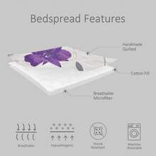 Twin/Full/Queen/King Quilt Set, 3 Piece Floral Bedding Set Microfiber Bedspread Coverlets For Beds - زهرة أرجوانية - مشاهدة 7