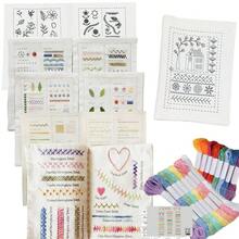1 套 DIY 针法书，适合初学者和专家的便携式刺绣伴侣，分步缝纫项目手册 - 白色 - 查看 9