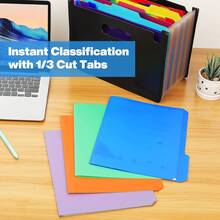 KTRIO 9 Pack Plastic Colored File Folders, Filing Folders For Letter Size, Poly File Folder, Assorted Colors, 1/3-Cut Tabs - Màu sắc rực rỡ - Xem 8