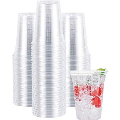 Vasos de plastico desechables 500ml Vasos GRANDE Reutilizables  0.5L de plástico polipropileno Transparente ideal para fiestas y eventos surtidos de cantidad para elegir calidad de confianza