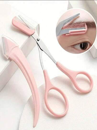 1 buc Set Foarfece și Pieptene Unisex pentru Sprâncene, Instrument de Tuns Sprâncene cu Mini Pieptene pentru un Control Mai Bun al Lungimii, Îndepărtarea Părului Facial, Cutie de Depozitare, Potrivit pentru Cadou de Crăciun