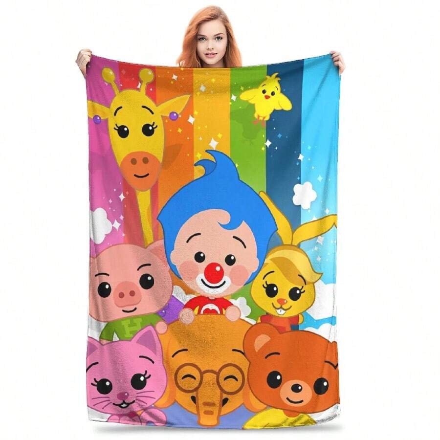 Clown Plims Blanket Cover Flannel Lightweight Thin Throw Blankets For Outdoor Travel Bedspread.Jpg - Trắng1 - Xem 1