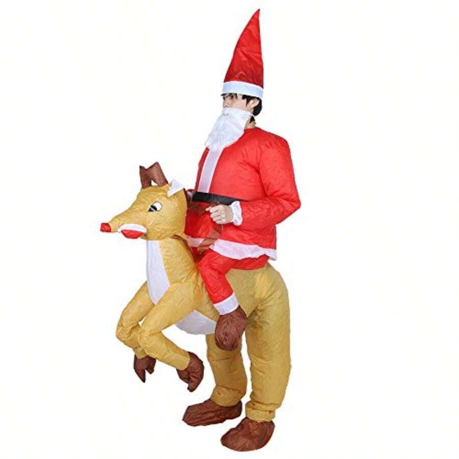 Cartoon Suit Inflatable Costume Super Cute Santa Claus Design For Cosplay Adults Christmas Party Halloween Festival Christmas Deer Riding X121