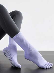 1/2/3 双纯色防滑瑜伽袜，运动健身室内分趾袜，普拉提专用五指袜，秋季袜子
