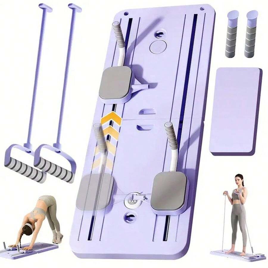 Pilates Board-Reformer Set,Multi-Purpose Foldable Reformer Board For Home,5in1 Pilates Sliding Board,Purple