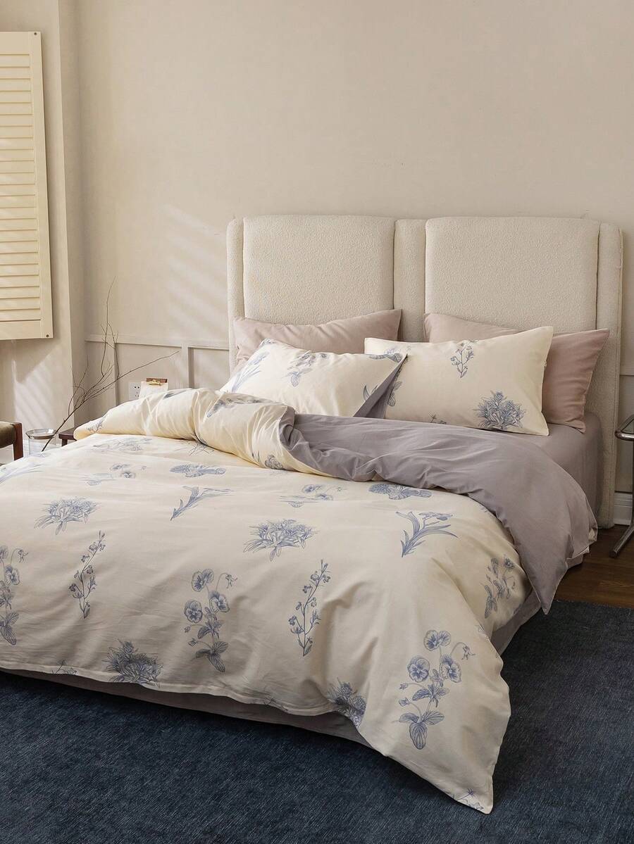 3pcs Vintage Floral Duvet Cover Set, Breathable All Season, 2 Pillowcases + 1 Duvet Cover (No Bed Sheet) - Multicolor - View 1