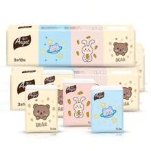 20pcs/10pcs/3pcs 3-Ply Thick Pocket Tissue Paper, Travel Pack, 7 Sheets Per Pack, Back To School, Christmas, Valentine's Day