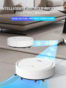 3-In-1 Robot Vacuum Cleaner And Mop Combo, USB Rechargeable, Strong Suction, 60 Min Runtime, Slim & Quiet Design, Suitable For Pet Hair, Hard Floors & Daily Cleaning, Auto-Direction Mop, Pet Hair Cleaner | Robot Vacuum Cleaner | USB Rechargeable - Multicolor - View 3