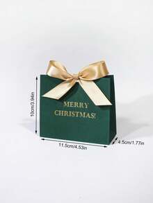 10/20PCS Merry Christmas Gift Box With Satin Ribbon Bow, Luxury Paper Treat Packaging For Holiday Parties, Candy, Cookies, Jewelry, Multi-Color Options Black Pink Kraft, Reusable Christmas Favor Box For Family Friends Celebration - 11.5X4.5X10cm - View 12