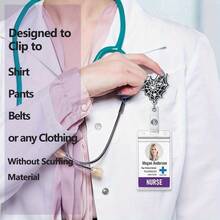 1 Piece Halloween Stretchy Spider Web Personalized Nurse Badge Holder, Badge Holder With Name ID Accessories, Holiday Gift For Nurse, Social Worker, Student Teacher, Office Staff - 1個 - 查看 3