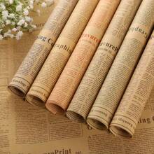 10 Sheets Vintage Nostalgic English Newspaper Kraft Paper, English Newspaper, Gift Bouquet Wrapping Paper - Multicolor - View 7