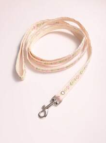 1 pièce Laisse standard pour animal de compagnie avec broderie scintillante fleur/cerise/jacquard