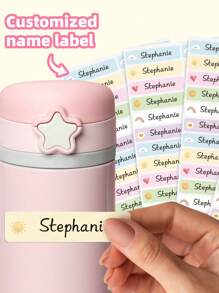 1~220pcs Custom Name Sticker, Cartoon Small Fresh Cute Waterproof Modern School Supplies Label, Back To School, School Supplies, Paper Name, Category Sticker, Number Category, Customized Waterproof Name Labels For School Supplies, Personalized Stickers For Water Bottles, Lunch Boxes, And Personal Items, Multi-Functional, Ornamental,Reusable,Exquisite,Stylish,High-Quality,Colorful,Modern,Custom,Personalized,Unique,Ideal Gifts For Him,Ideal Gifts For Her,Boyfriend,Dad,Girlfriend,Mom,Family,Friends,Tea Room,Home,Garden,Office,For Anniversaries,For Valentine's Day,For Mother's Day,For Birthdays,For Father's Day,For Graduation,For Weddings,For Housewarming,Warm Ambience, Autumn Home Refresh, Xmas Decoration