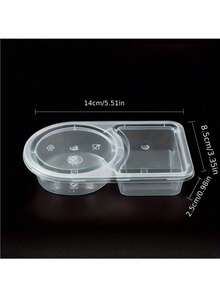 1/5/10pcs Portable Dual Compartment Condiment Containers - Reusable Plastic Sauce And Dip Trays, Multi-Function Dip Cups With Lids, Salad Sauce Take-Out Containers, Seasoning Boxes With Dual Compartments, Dual Compartment Snack Containers For Take-Out Sauces, Back To School, Halloween, Travel Snacks And Sauces, Beach Snacks, Christmas, Halloween, Mother's Day, 4th Of July, Parties, Birthday Parties, Gatherings