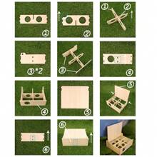 Hamster Wooden Tunnel Cage Secret Peep Shed And Explore Hideout Flip Design Hamster Tunnel - Multicolor - View 7