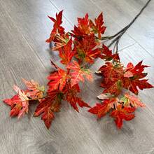 1pc 42.52 Inch Artificial Silk Maple Leaf Branch Set, Autumn Decorative Stems, Artificial Maple Leaves, Wedding Bouquet, Thanksgiving Decor