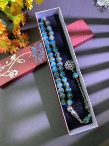 1 pieza, Pulsera Tasbih de 33 cuentas, Empaquetado en caja de regalo de alta calidad, Estilo elegante vintage, Cuentas de oración de Oriente Medio, Elige tu color, Joyería unisex, Accesorio de joyería espiritual para uso diario, Adecuado para todas las estaciones como regalo