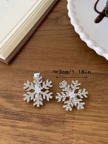1/3/5 piezas Clips de pelo de mujer con copos de nieve plateados y perlas falsas, accesorios de pelo de invierno con rhinestones, pequeños clips de garra para el flequillo, elegantes y dulces para uso diario, accesorios de pelo con copos de nieve, artículo esencial para Año Nuevo