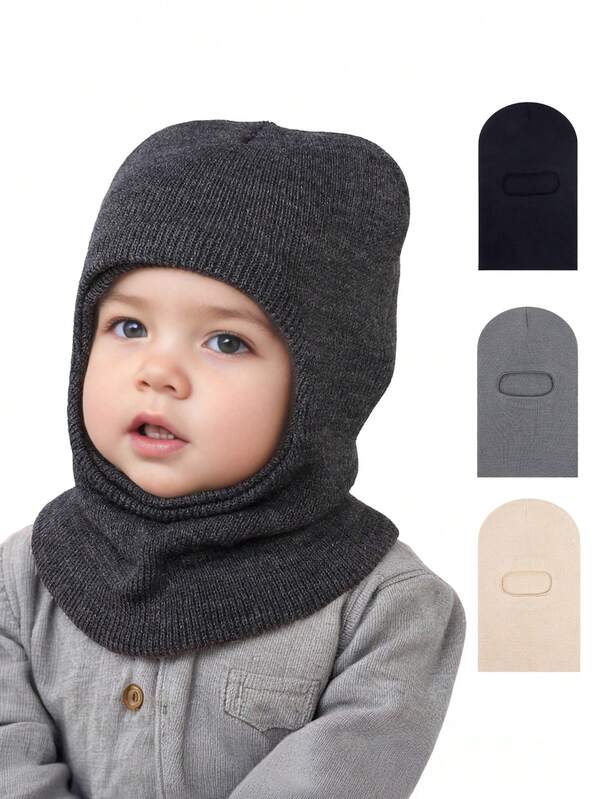 1 peça de chapéu balaclava para bebês/crianças outono/inverno, gorro de malha altamente elástico para crianças, chapéu aquecedor de orelhas e pescoço para bebês e crianças pequenas, chapéu quente multiuso à prova de frio, adequado para uso casual diário, atividades ao ar livre, deslocamento diário