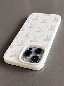 1pc Compatible With Iphone 16 Pro Max, 11, 12, 13 Pro Max, 14 Pro Max, 15 - Pink Heart & Bow Inflatable Phone Case, Fits Series