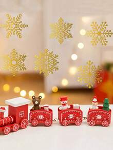 100/500pcs Transparent Christmas Snowflake Sealing Stickers - Gold Snowflake For Gift Wrapping Decoration, Cards - Suitable For Holiday Party Decoration, Festive Decoration Accents, Vibrant Holiday Decor, Non-Adhesive Decoration, Card Decoration, High-Quality Finishing, Decorative Sealing, DIY Decoration - Multicolor - View 2