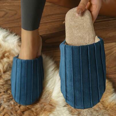 Dép sọc, thường ngày cho gia đình và ngày lễ, dép đi trong nhà đôi Unisex, dép đi trong nhà đế mềm êm ái cho phòng ngủ